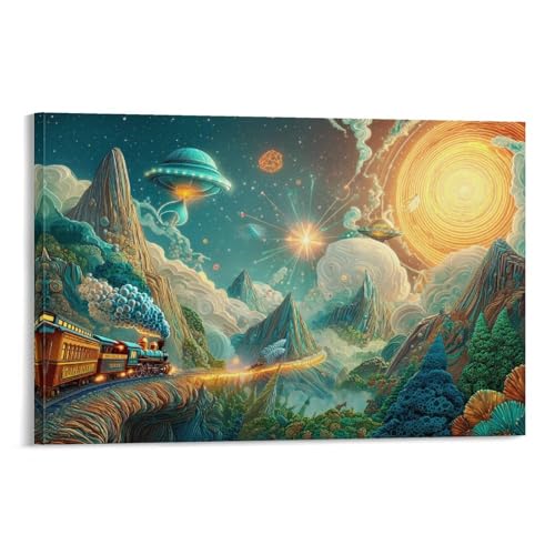 Train de montagne toile deco 30x45 cm pour sublimer l\'ambiance d\'une chambre