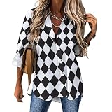 Long Sleeve Button Down Shirts for Women - Black...