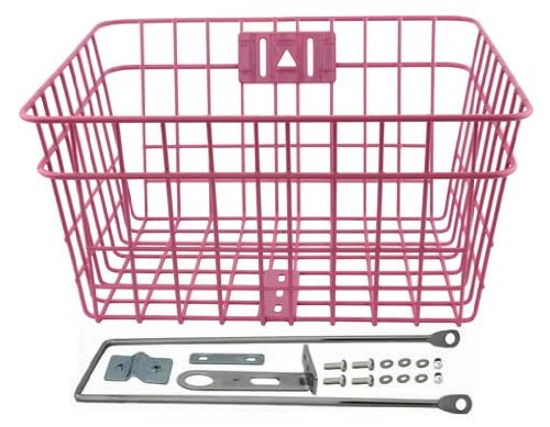 Lowrider Steel Wire Basket W/Braces Pink. for Bicycle Basket, Bike Basket, Bikes, Beach Cruiser, limos, Stretch Bicycles, Track, Fixie