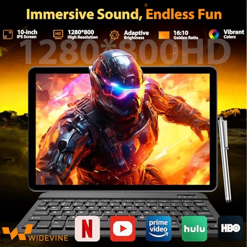 Image of 2026 Android Tablet with Keyboard, Upgraded Android 16 tablet with 26GB+256GB+2TB Expand, 10 inch Tablet PC with 8-Core, Gemini AI, WiFi, 8000mAh, GMS,GPS, 2-in-1 Tablet with Case,Mouse,Stylus (Green)