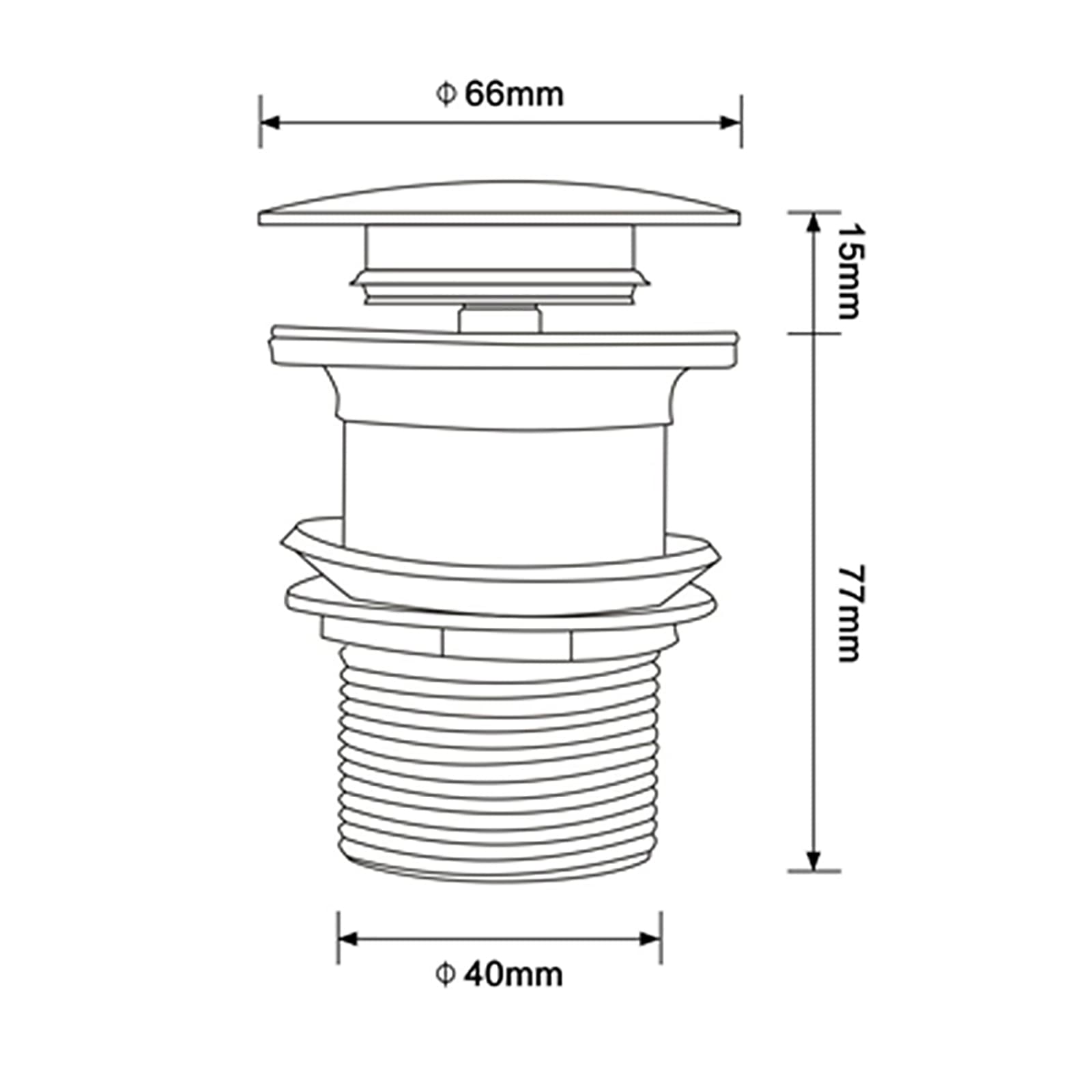 Pop-up Bonde de Lavabo Laiton Clic-clac Bonde de Vidage Lavabo Or Poli Bonde D'écoulement Ronde Ecoulement de Lavabo pour Evier ou Lavabo,Without Overflow
