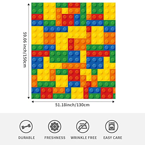 Building Blocks Blankets For Toddlers Kids ，Building Toys Throw Blanket, Merchandise Cozy Fuzzy Plush Flannel Throw Blanket For Home Decor Sofa Couch Bed Bedroom, Soft Fleece 50"X60" #TOP4