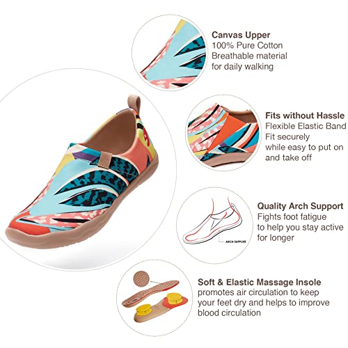 Image of UIN Women's Slip On Shoes Colorful Comfortable Lightweight Art Travel Sneakers Casual Floral Stylish Everyday Loafers