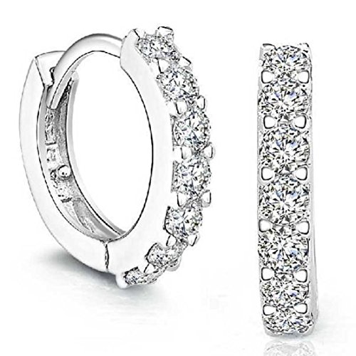 Sannysis Fashion Women Silver Plated Crystal Rhinestone Stud Earrings ¡­