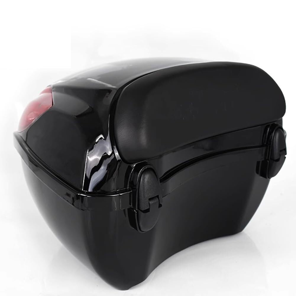 Bauletto superiore per moto e scooter, 33 l, in polipropilene rigido, impermeabile, con serratura, schienale imbottito e catarifrangenti, per casco e bagagli, montaggio universale (argento)