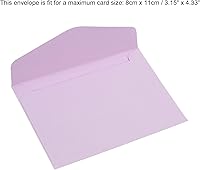 Vista 4 de PATIKIL Mini sobres, paquete de 60 unidades de papel en blanco de 4.5 x 3.2 pulgadas, soporte para tarjetas de visita para fiesta de notas