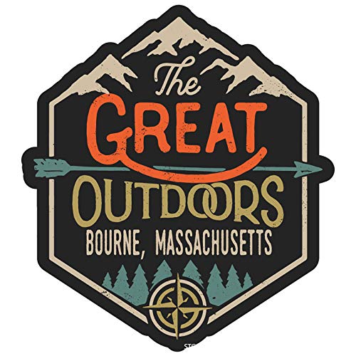 Bourne Massachusetts The Great Outdoors Design 4-Inch Vinyl Decal Sticker