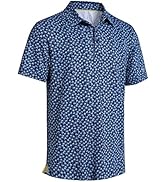 Mens Golf Shirts Short Sleeve Moisture Wicking Dry Fit Print Performance Athletic Casual Golf Pol...