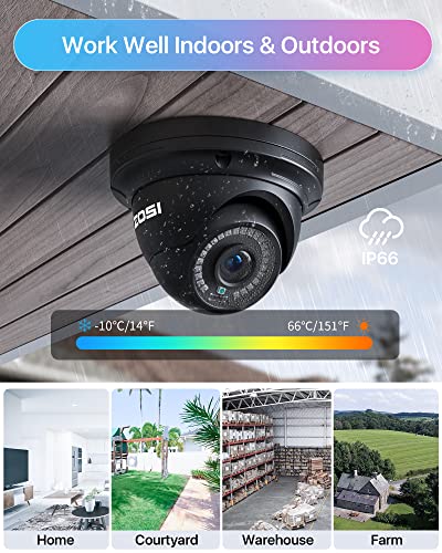 Image of ZOSI 8 Channel 4K NVR with 8 x 5MP PoE Dome Security Camera System, 2TB HDD | AI Human /Vehicle Detection, Instant Alerts, 80ft Night Vision, Outdoor Indoor, 24 /7 Record, 16CH Expandable, Remote Access