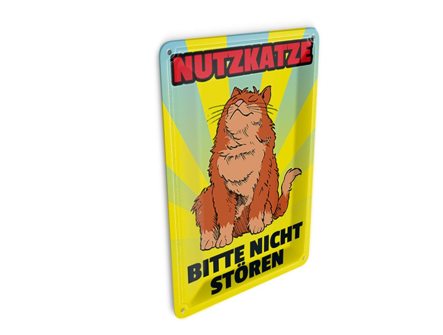 Femer Tin Postcard Saying 10 x 14 cm Nutzkatze bitte nicht stören Decorative Sign
