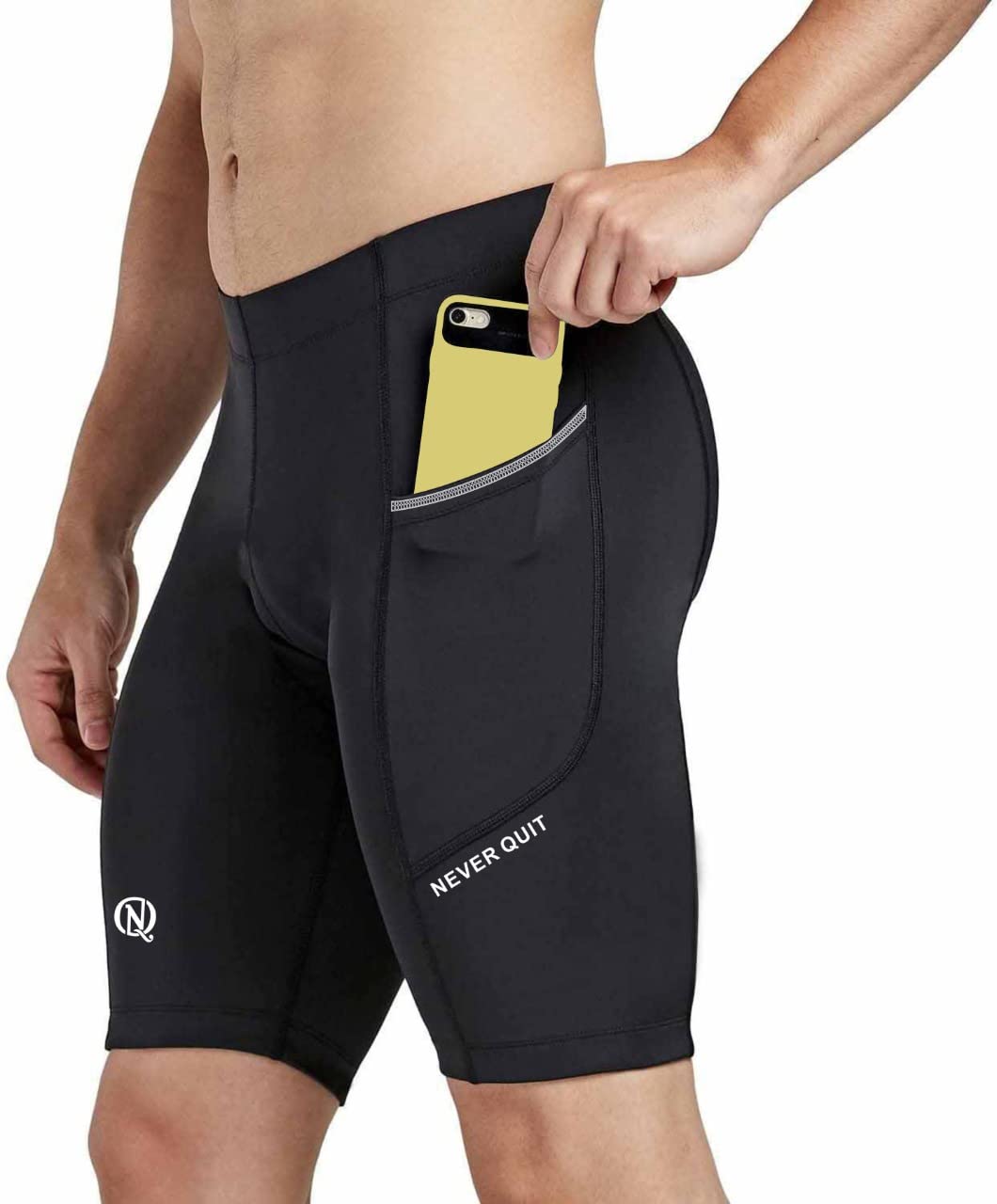 NEVER QUIT Unisex (Men and Women) Compression Shorts Tights for Men Best Multi Shifter Sports Half Short for Cycling, Gym, Running, Swimming, Yoga, Cricket, Football, Athlete Wear (Medium) Black-picture-52