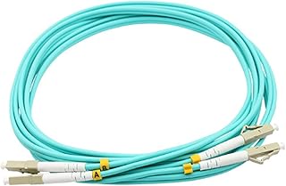 QINIYEK OM3 LC to LC Fiber Patch Cable,50/125μm 10Gb Multi-Mode SFP Fiber Jumper Duplex, Fiber Optic Cord for MMF SFP Transceiver, Router, Fiber Networks and More,0.5 m (1.64ft)