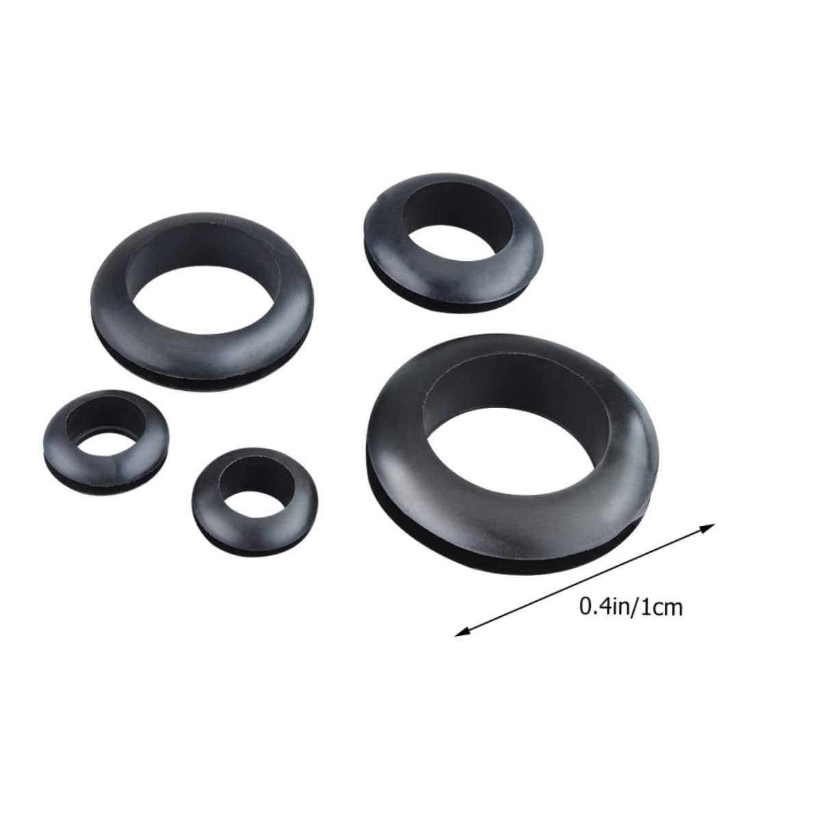 Lurrose 5 Set Gommino Filo Cavo Passacavi Per Fori Buco Kit Di Annegelli Tappo Passacavi in ​​gomma Tappo Del Foro Guida Di Gomma Germa Di Gomma Nero Gomma Da Cancellare 105 Pezzi*5