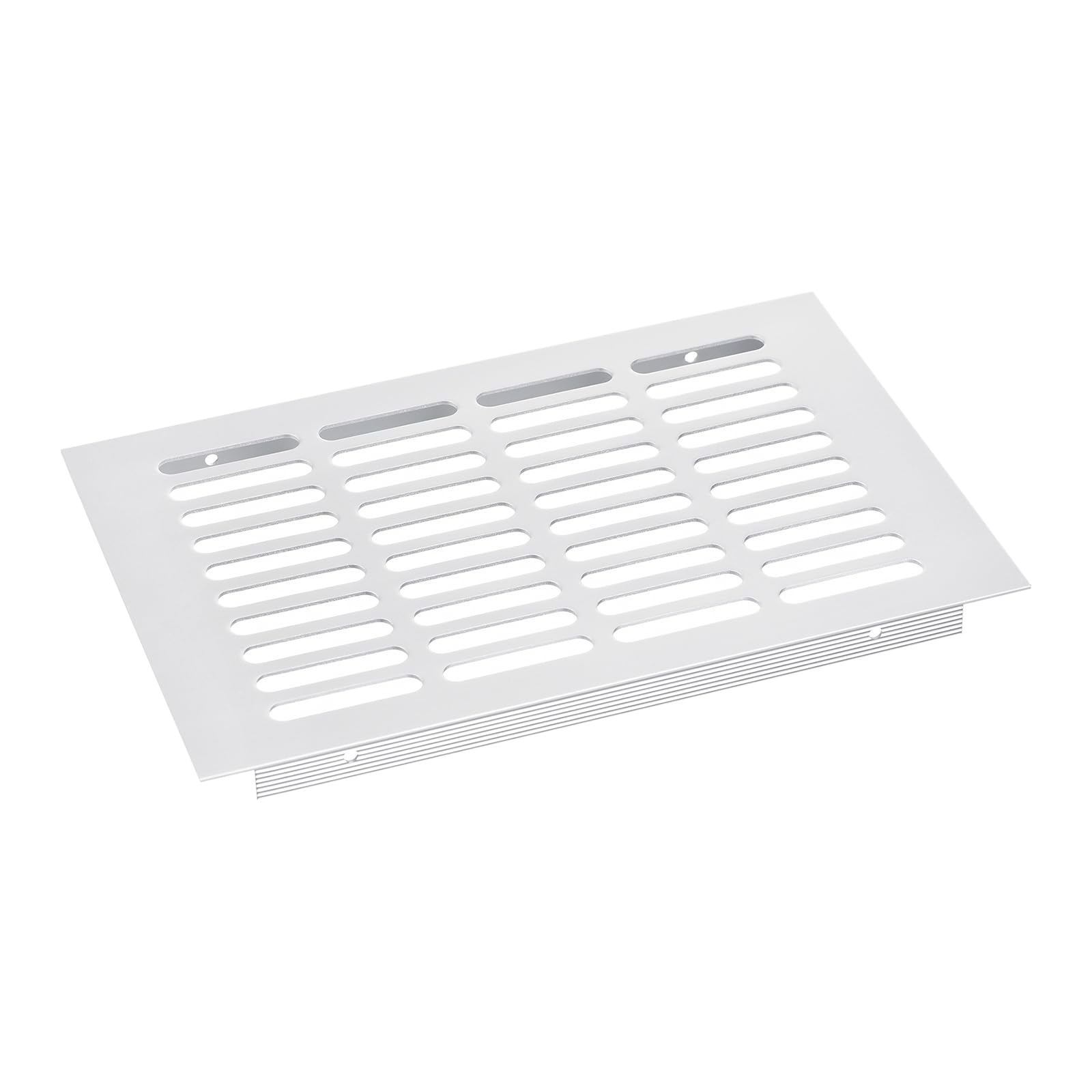 sourcing map Air Vents Cover, 1Pcs 225 x 150mm Aluminum Alloy Mesh Air Return Vent Cover, Rectangle Louvered Ventilation Grille for Shoe Cabinet Wardrobe (Silver)