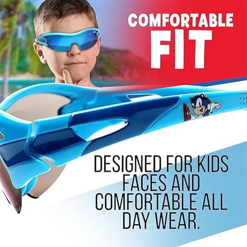 Sun-Staches Sega Sonic Sunglasses - Stylish, Comfortable & Durable UV-Protective Kids Glasses With Soft Carrying Case - Official Accessories for Boys3