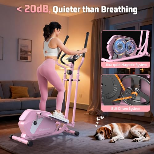 Image of ANCHEER Elliptical Exercise Machine, Elliptical Machine for Home with Ultra-Smooth Magnetic Drive, Elliptical Trainer with 14 Levels Resistance & Pulse Sensor, LCD Monitor, Device Holder, 15 inch Stride