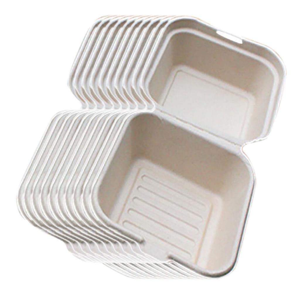 Compostable Clamshell Take Out Food Containers to go Containers Beige 10pcs-image-46