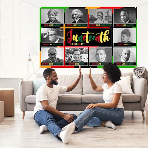 Image of Juneteenth Decorations Backdrop Banner Juneteenth Party,Office,Outside Decorations Freedom Day Celebrations African American Independence Day Outside Photography Backdrop Poster Decor Banner