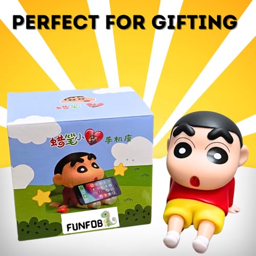 Image of FUNFOB Shinchan Action Figure | Shin chan Figurine Cartoon Figures Toys for Boys & Girls PVC Multicolour (Shinchan Mobile H with Box (Red))