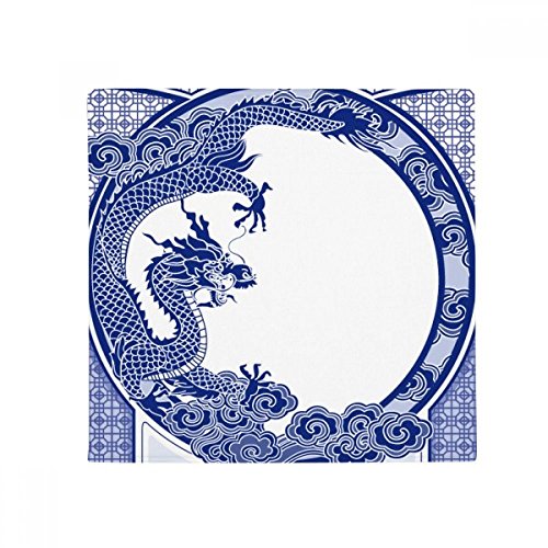 Tapis dragon bleu chinois 80cm, idée cadeau originale pour la maison