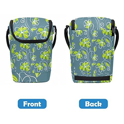 Bolsas de almacenamiento portátiles térmicas con cremallera y diseño floral 5