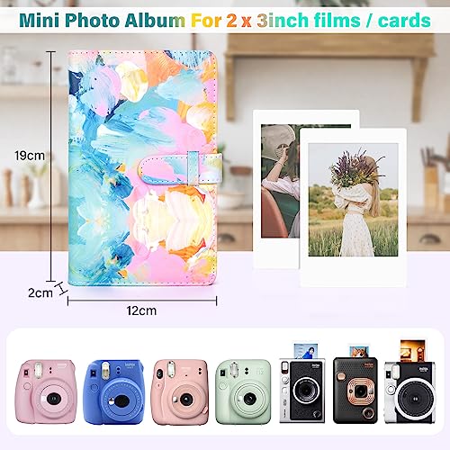 HIYQIN 3-Inch Instax Polaroid Photo Album,96 Pocket Mini Photo Album Book for 2x3 Inch Fujifilm Instax Mini 12 11 9 8 8+ 7s 25 70 90 Instant Camera Film,Colorful Instax Mini Album (Colorful) - Image 2