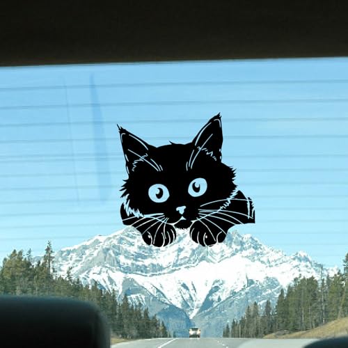 Image of GORGECRAFT 4 Styles 4Pcs Cat Silhouette Car Sticker Black Reflective Kitten Pet Animal Car Bumper Decals Waterproof PET Automotive Exterior Decor Stickers for SUV Truck Motorcycle Doors Walls Laptop