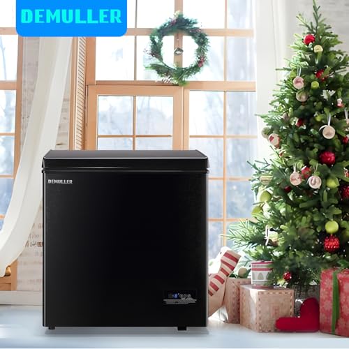 Chest Freezer 5.0 CU.FT Ultra-low Temperature Deep Freezers (Down to -12 ℉) with TWO Removable Baskets Freestanding Black Small Mini Compact Size for Home Kitchen Office