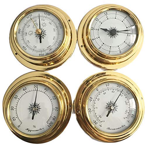 4 Inches 4 PCS/Set 9193 Thermometer Hygrometer Barometer