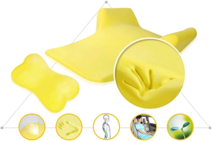 Lumbar Pillow Car Lumbar Driving Lumbar Pad Waist Comfort Seat Cushion Lumbar Pillow Memory Cotton Headrest Lumbar Suit(Black)