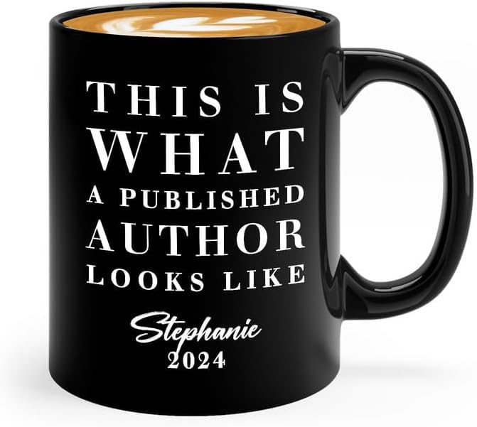 PIBONTO Published Author Coffee Mug 11oz Black - Personalized Published Author - Published Author Gift Author Mug Writer Gift for Author Future Author Book Writer Gifts
