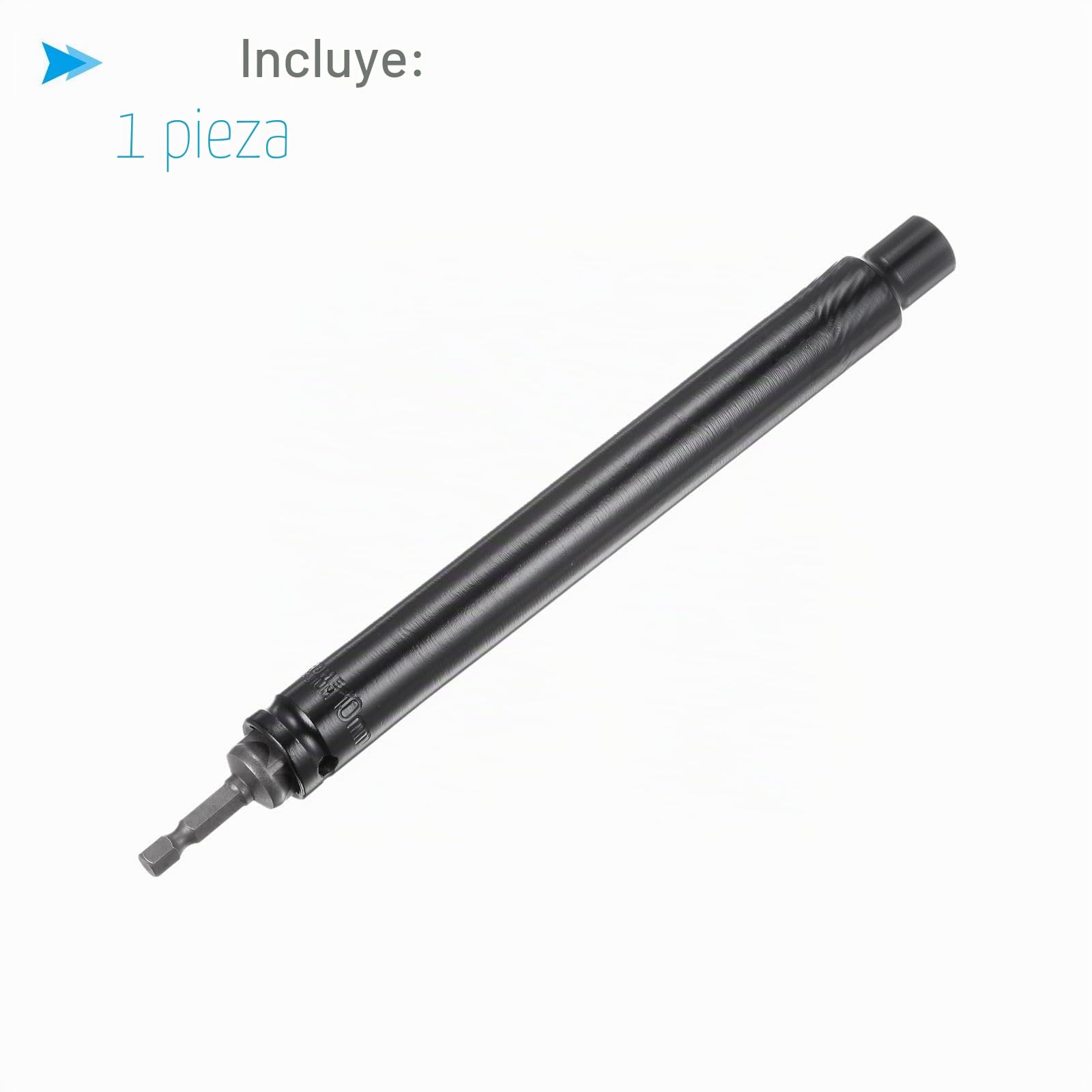 Llave de Vaso Hueca Extra Larga, Tamaño de 10mm, Longitud de 200mm, Vástago Hexagonal de 1/4", 6 Puntos, Adaptador de Tuerca de Potencia de Cambio Rápido para Pozo Profundo