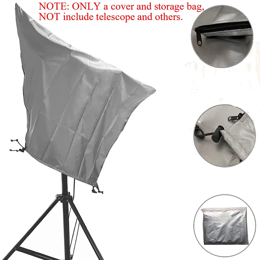 Copertura per telescopio, impermeabile, in tessuto Oxford 420D, per esterni, sole, antipolvere, mantello per mobili con coulisse regolabile (L: 150 x 85 cm)