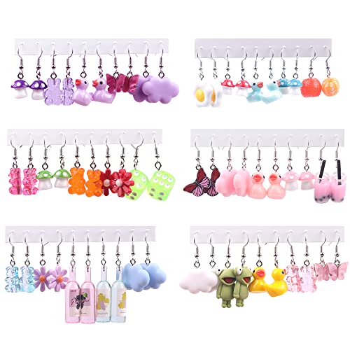 30 Pairs Fun Earrings Cute Earrings Weird Earrings Y2K Aesthetic Earrings Funny Earrings Funky Earrings Kawaii Earrings Indie Earrings Cool Earrings For Women Mmultipack #TOP22