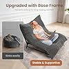 HOMRELEXA Modern Accent Chair, Giant Bean Bag Lounge Chairs with Sturdy Metal Frame & Washable Cover, Comfy Upholstered Chair for Reading Room, Bedroom, Grey