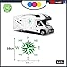 Adesivi per Camper - 2 Pezzi Rosa dei Venti - Adesivi per Camper - Caravan roulotte - Accessori Camper, Stickers, Decal - per Camper, FURGONI E Van - cod. 1438 Verde 58 x 58 cm