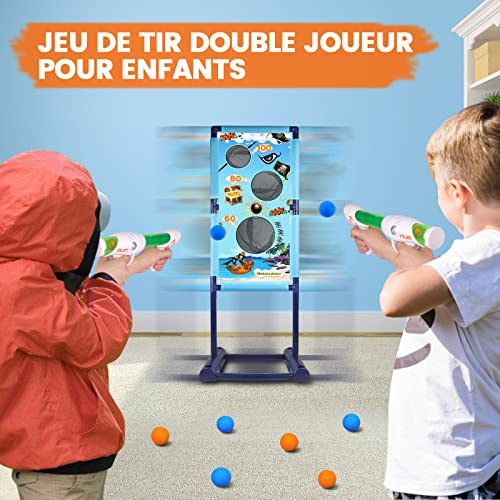 DX DA XIN Cible de Tir Mobile Jeux Enfant Jouets de Jardin D'Extérieur Comprend 2 Pistolets Jouets 18 Mousse Balles Jouet Garcon 4 5 6 7 8 9 10 Ans Cadeaux Créatifs – Image 3