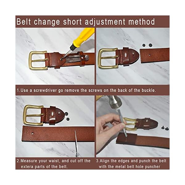 AmyKer Women Vintage Genuine Leather Belts With Embossed Buckle for Jeans Black Brown Red Yellow Camel Gift box Ak011,Brown,43 inch (110cm) - Image 7