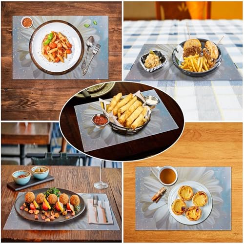 Set de table blanc lavable et essuyable pour éliminer les taches de repas - 6