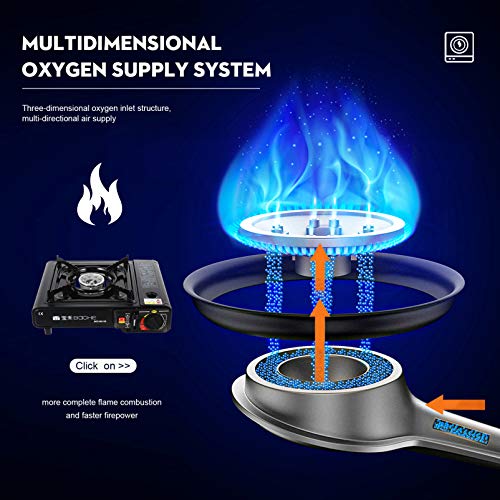 Hemoton Queimador de Fogão a Gás Butano Portátil Camping à Prova de Vento Cozinhando Queimador de Ch