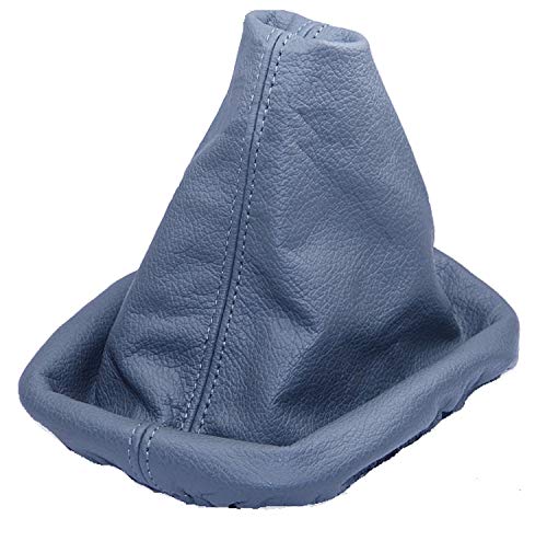 Intersale L&P A0030 Funda Saco Cuero de Real Piel Genuina Gris con Costura Gris de Palanca de Cambios Cambio Velocidad velocidades Marchas Saco de conmutación