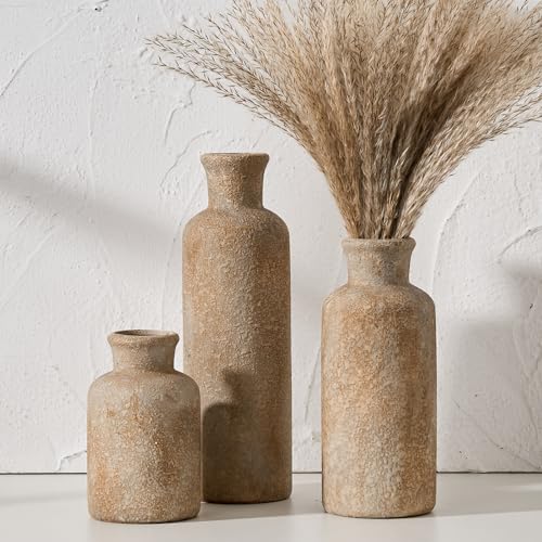 LUKA Ceramic Rustic Farmhouse Vase Set of...