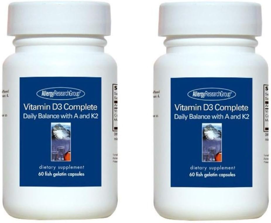 Allergy Research Group Vitamin D3 Complete, 60 Caps (2 Pack) Health & Household