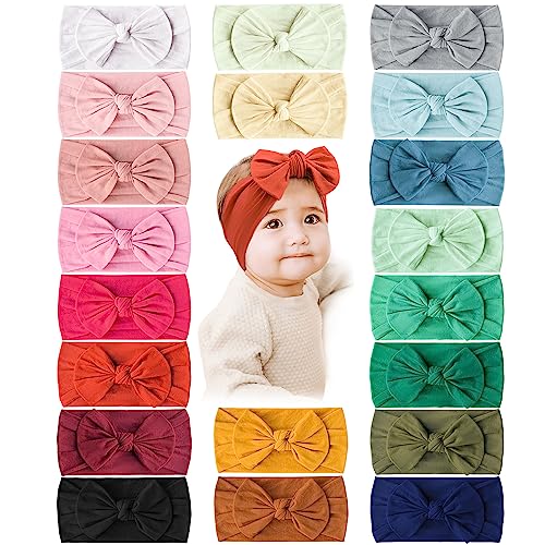 Image of Prohouse 20PCS Baby Nylon Headbands Hairbands Hair Bow Elastics for Baby Girls Newborn Infant Toddlers Kids