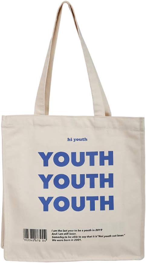 [ザボンチー] かわいいキャンバスバッグ トートバッグ 大容量 肩掛けバッグ 通学 出掛けバッグ ファスナー/ボタン付き