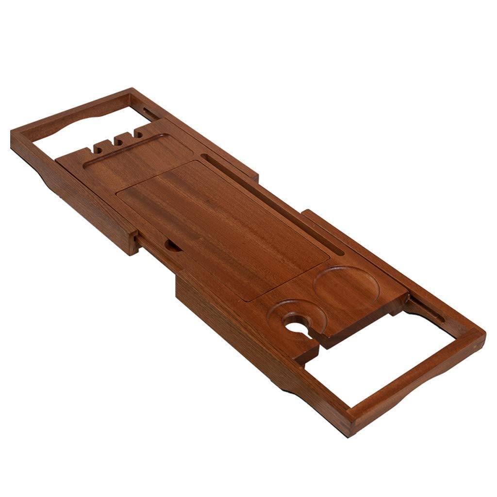 JKJZSALJ Bamboo Bathtub Tray With Wine And Book Holder - One Or Two Person Bath Tray With Extending Sides Bathtub Tray, Solid Wood Bathtub Rack Telescopic