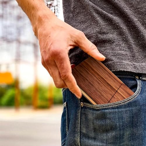 Yoyai Wood Business Card Holders Wooden Business Card Case Name Card Holder Walnut Card Holder With Magnetic Closure Portable thumb #4