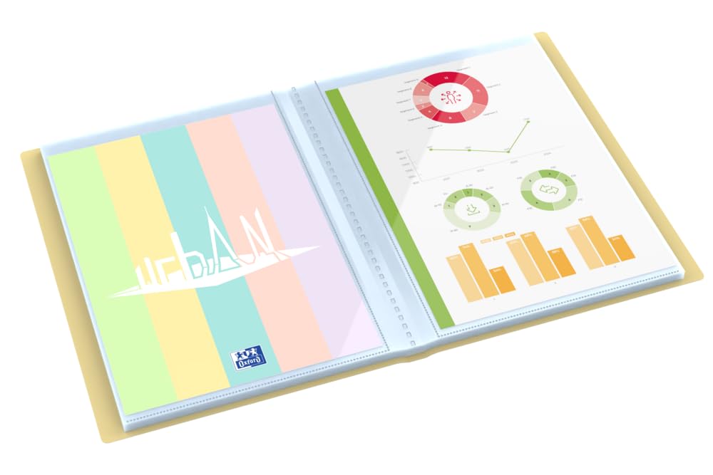 Oxford A4 Display Book, Lightweight & Flexible Folder for Student and Office Opaque Assorted Pastel Colours - Image 4