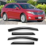 Puermto 94162 Sunproof Waterproof Side Window Wind Deflector, 4pcs Protective Replacements Rain Guar