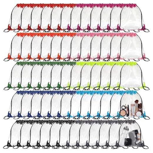 60 Pcs Clear Drawstring Gym Backpacks